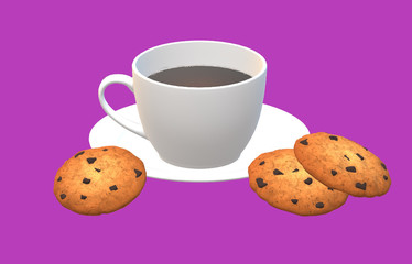 cup of coffee with cookies