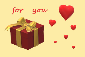 happy birthday box with ribbon