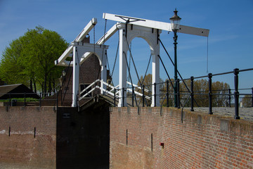 old drawbridge of the ramparts in the Dutch city of Heusden