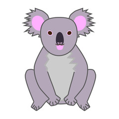 Cute koala animal icon on a white background