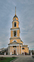 Fototapeta na wymiar New Bell Tower of the Greater Church of the Ascension at the Nikitsky Gate