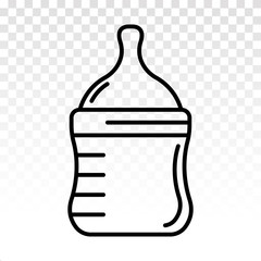 Baby milk bottle line art icon for apps and websites