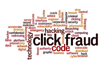 Click fraud word cloud concept