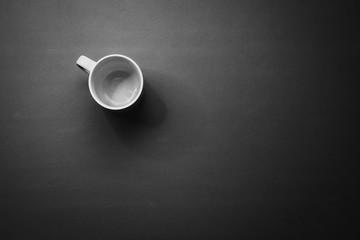 An empty ceramic mug