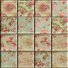 Floral tile seamless texture in shabby chic style