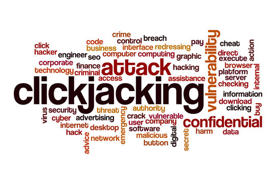 Clickjacking word cloud concept