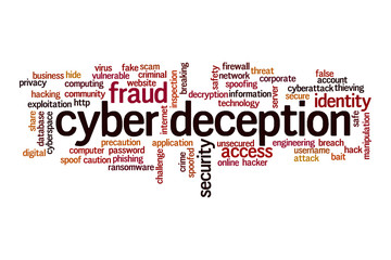 Cyber deception word cloud concept