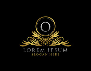 Letter O Luxury Logo. Monogram design elements, graceful template. Calligraphic elegant line art badge design.  Letter Stamp, Boutique, Cafe, Hotel, Heraldic, Jewelry, Wedding.
