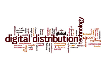 Digital distribution word cloud concept