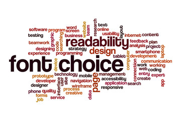 Font choice word cloud concept