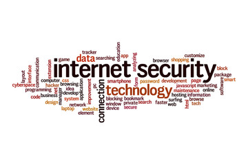 Internet security word cloud concept