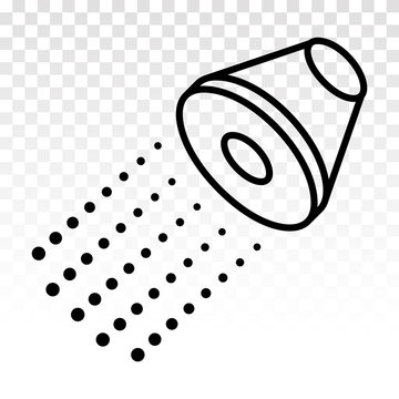 recommend clip art: Shower sprinkler spray with water coming down diagonally line art icons for apps and websites
