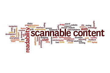 Scannable content word cloud concept