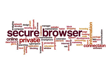 Secure browser word cloud concept