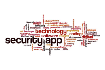 Security app word cloud concept