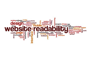 Fototapeta na wymiar Website readability word cloud concept