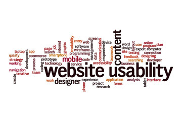 Website usability word cloud concept