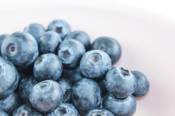 Blueberries, which contain vitamins and antioxidants. Macro view.