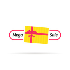 top view gift box like mega sale icon