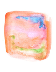 Abstract Watercolour Square Painting Multicolour Mixing Background
