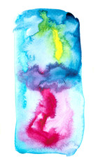 Abstract Watercolour Square Painting Multicolour Mixing Background