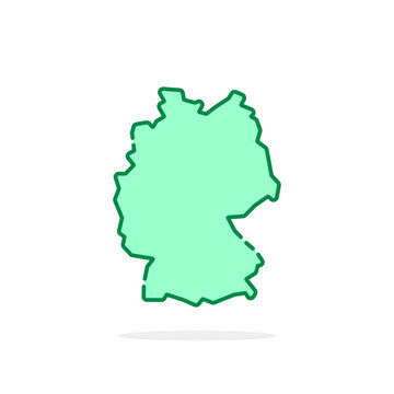recommend clip art: cartoon green linear germany map icon