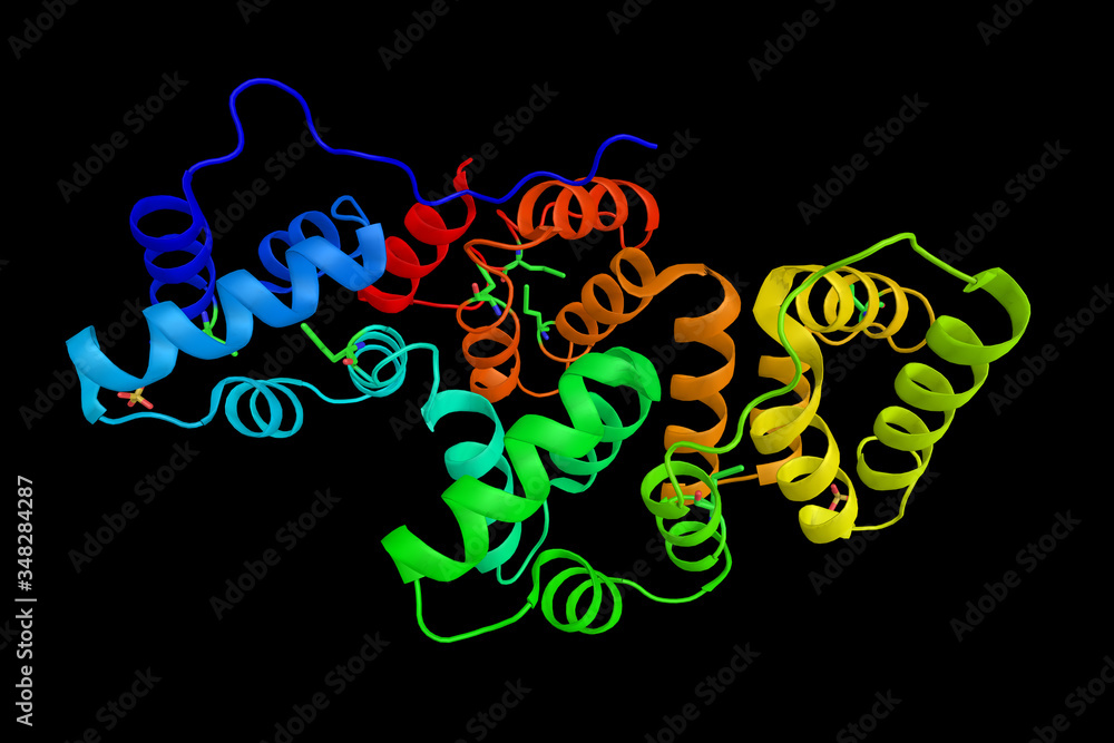 Canvas Prints Annexin A5, a cellular protein in the annexin group commonly used to detect apoptotic cells by its ability to bind to phosphatidylserine. 3d rendering