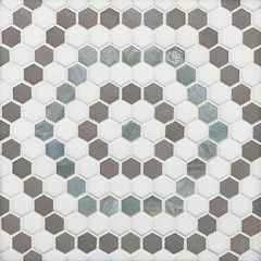 Multicolor hexagon glass mosaic tile for shower wall or floor