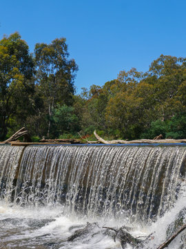 Dam On The River Dights Falls Melbourne Sunny Day