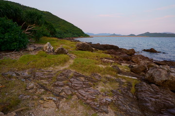 sea and rocks. Sam Mun Tsai, Yim Tin Tsai, Tai Po, Hong Kong. Hong Kong UNESCO Global Geopark.