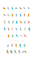 Fototapeta na wymiar Vector illustration of Russian sign language for deaf.