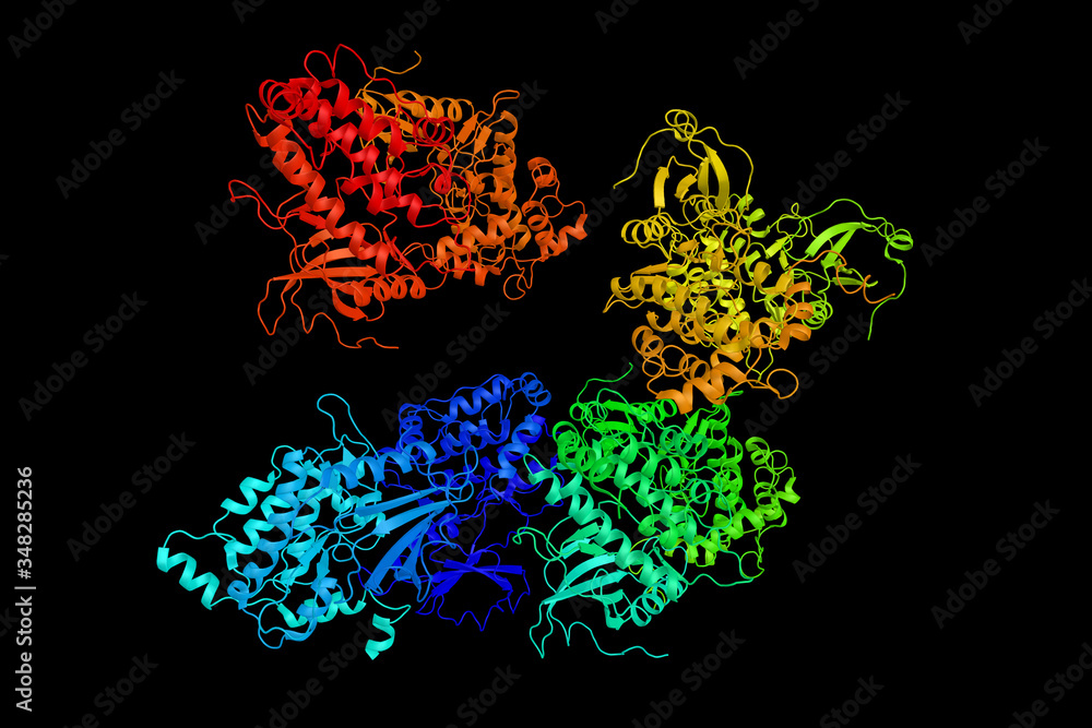 Sticker death-associated protein kinase 2, a possible positive regulator of programmed cell death. 3d render