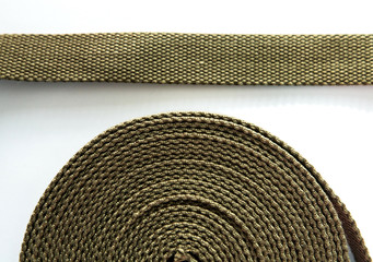 Khaki strap with a white background isolated