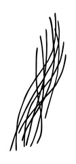 LINEAR DRAWING OF HAIR STRANDS IN THE DOODLE STYLE