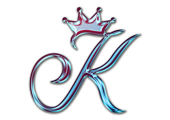 Schablone, K, Krone, Logo, Design, Abzeichnen, Brief, Ikone