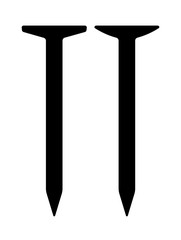 Silhouette of nails on a white background. Vector illustration.