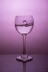 wine glass on a red background