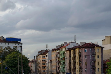 Residential city center with old beautiful houses from the twentieth century, Sofia, Bulgaria, Europe 