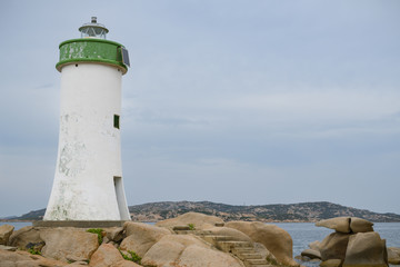 Detailed look on small lighthouse in Palau on Sardinia