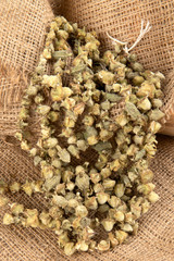 muesli on a wooden background