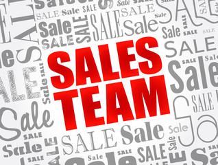 Sales Team word cloud collage, business concept background