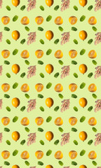Seamless pattern with ginger root, lemon and mint leaves on a light green background. These products enhance the immune system for colds, coronavirus( Covid-19)