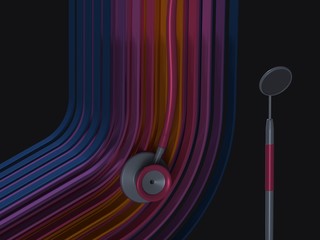 Bright purple stripes on a dark background. Medicine.