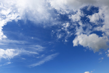 Spring blue sky with white clouds	