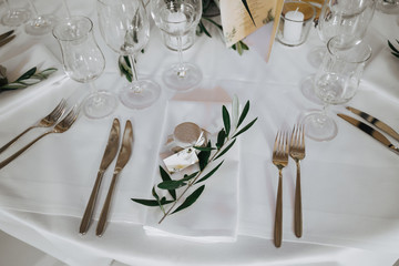 photo of an empty wedding dinner tables