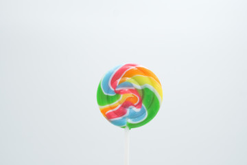 Lollipop shot on a white isolated background.