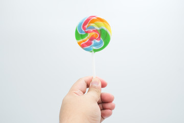 Lollipop shot on a white isolated background.