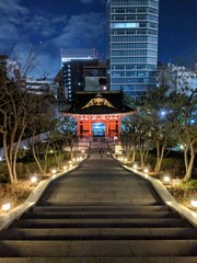 chinese temple at night