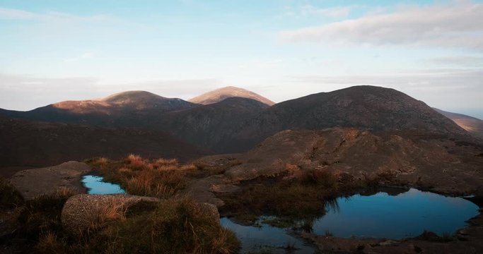 Mourne mountains in sunset 4K Time lapse video