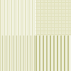 Set of striped backgrounds, abstract green olive textured pinstriped pattern. Seamless vector collection.